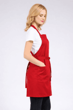 Premium Keten Kumaş Önlük | Kalın Kuşak | Crossback - Görsel 3