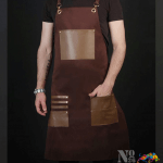 Koyu Kahverengi Suni Deri Servis Önlüğü