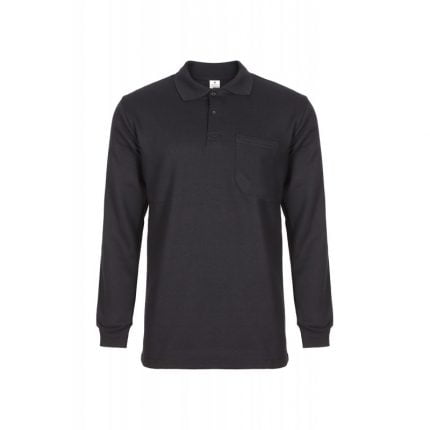 Polo Yaka Siyah Sweatshirt | 2 iplik