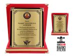 Kadife Kutulu Plaket | 15cm*20cm | Kırmızı