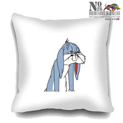 50x50 cm Yastık Kılıfı | Bezgin Bugs Bunny
