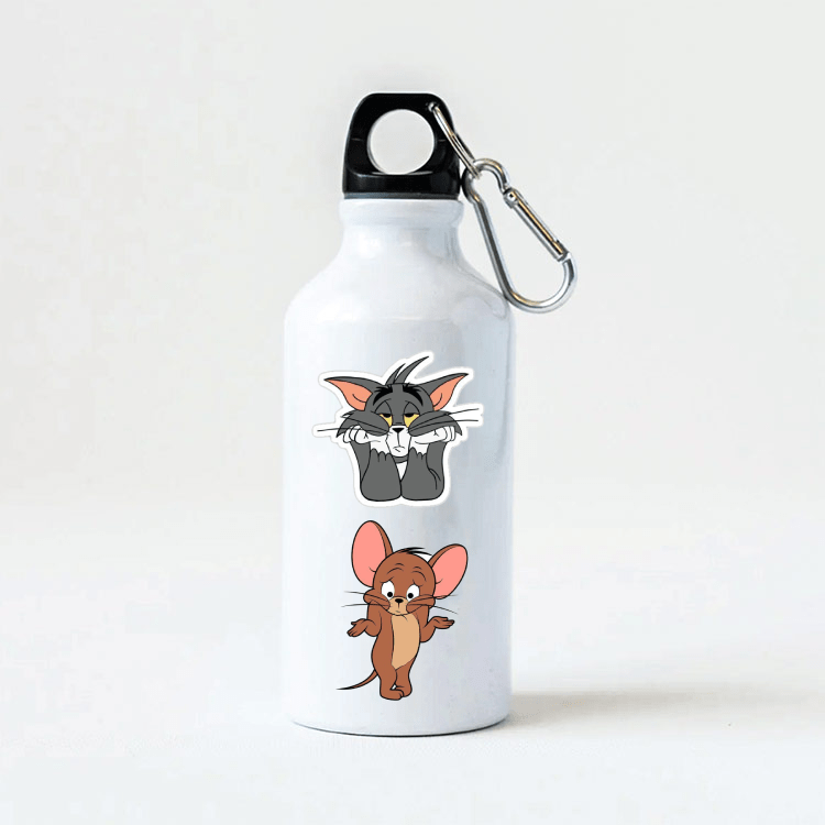 tom ve jeryy Kancalı Beyaz Su Matarası | 600 ml | Tom & Jerry - Görsel 1