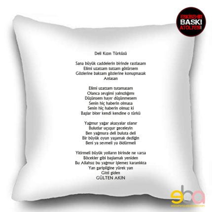 50x50 cm Yastık Kılıfı | Gülten Akın |Deli kızın türküsü
