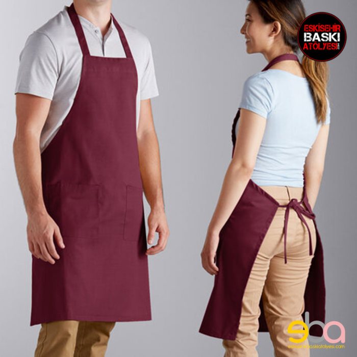 Premium Duck Kumaş Önlük | Bordo - Görsel 4