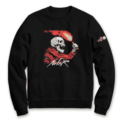 Nefer | Meşale ve Kurukafa Detaylı Sweatshirt