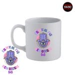 Elemtere Fiş Kem Gözlere Şiş Sloganlı Nazar Boncuğu Detaylı Kupa Bardak