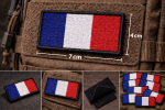 Fransa Bayrağı Nakış Arma Patch (7x4 cm) – Velcro / Cırtlı