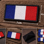Fransa Bayrağı Nakış Arma Patch (7x4 cm) – Velcro / Cırtlı