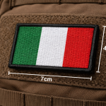 İtalya Bayrağı Nakış Arma Patch (7x4 cm) – Velcro / Cırtlı