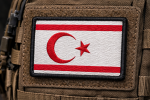 Kuzey Kıbrıs Türk Cumhuriyeti Bayrağı Nakış Arma Patch (7x4 cm) – Velcro / Cırtlı