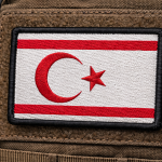 Kuzey Kıbrıs Türk Cumhuriyeti Bayrağı Nakış Arma Patch (7x4 cm) – Velcro / Cırtlı
