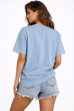 Premium Oversize Tişört – 240 GSM %100 Pamuk / Compact Penye | Prada Mavi - Görsel 2