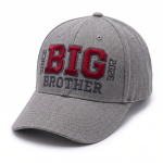 Gri "BIG BROTHER SINCE 2026" Gri Nakışlı Premium Cap - Özel Seri Çocuk Şapka